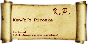 Kenéz Piroska névjegykártya