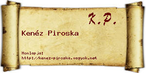 Kenéz Piroska névjegykártya